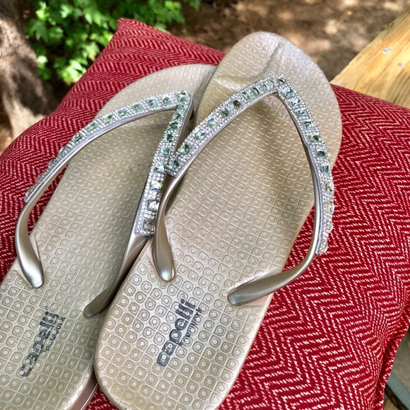 capelli rhinestone flip flops